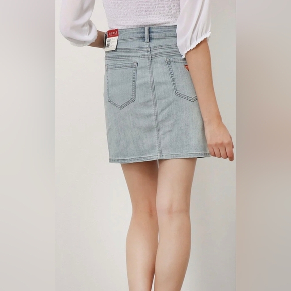 NWT GUESS Jean Kem Slanted Stitch Mini Skirt - Picture 3 of 7